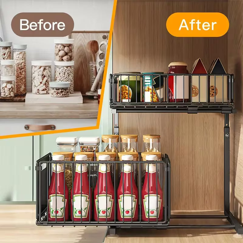 Relvoria™ 2-Tier Slide-Out Cabinet Organizer